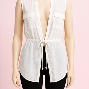 XCVI White Sleeveless Tunic Top